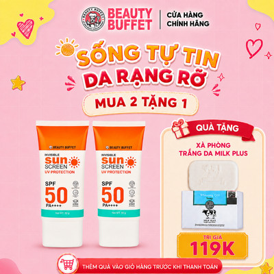 Kem chống nắng da mặt Beauty Buffet Invisible Sunscreen UV Protection SPF 50 PA++++ 50g