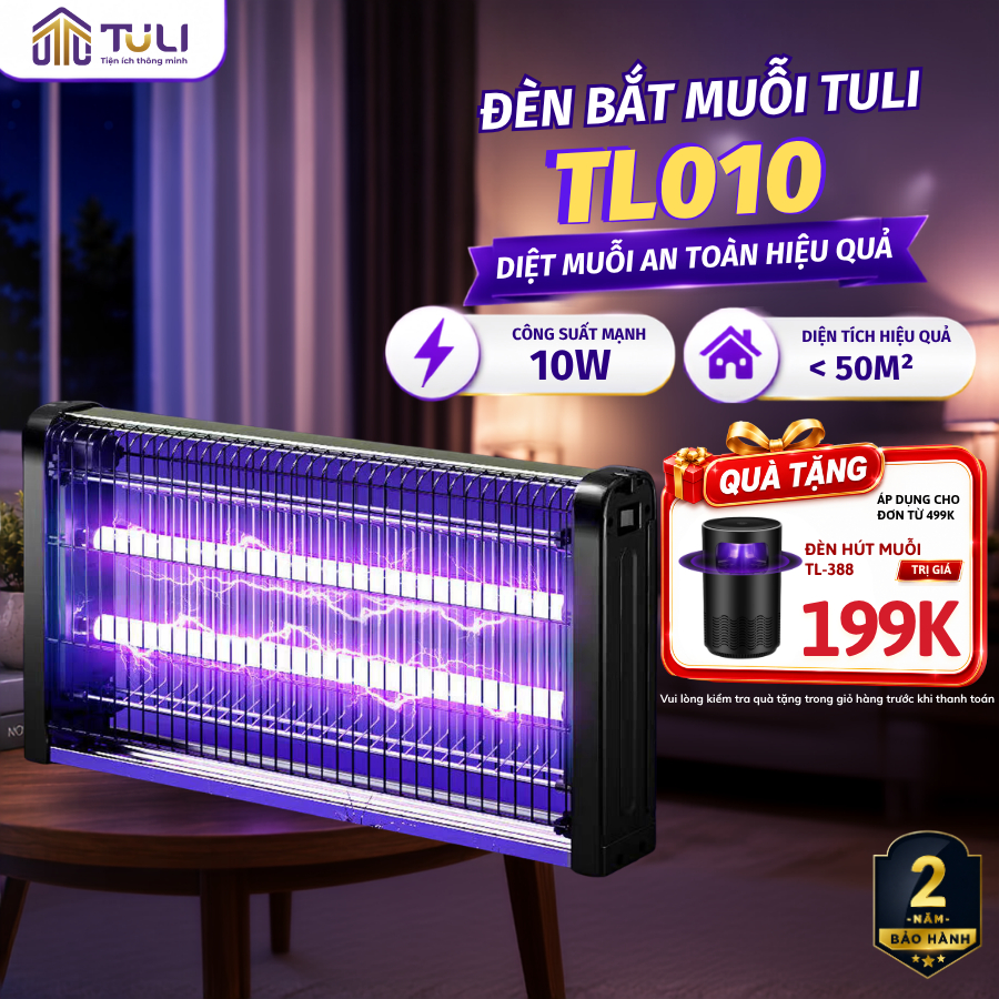 Đèn bắt muỗi TULI TL010, CSuất 10W, Thu Hút Diệt Đuổi Côn Trùng, Hiệu Quả…