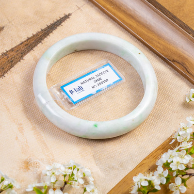 Vòng Tay Cẩm Thạch Mã 355109 Type A Bạch Đế Thanh Ni 56 - Ngọc Trai Trường Thịnh