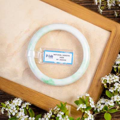Vòng Tay Cẩm Thạch Mã 355110 Type A Bạch Đế Thanh Ni 55 - Ngọc Trai Trường Thịnh