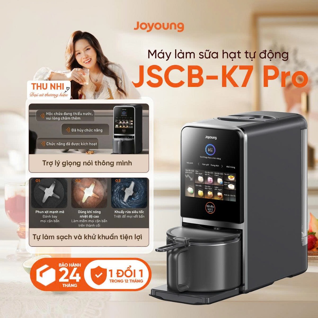 MÁY NẤU SỮA HẠT LÀM SẠCH TỰ ĐỘNG JOYOUNG JSCB-K7 PRO