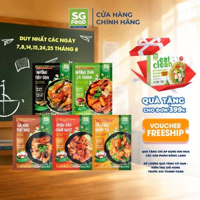 Combo 5 Xốt ướp mix vị (Mắm tỏi, Xào chua ngọt, Thịt kho, Nướng tiêu đen, Nướng thái lá chanh) SG Food