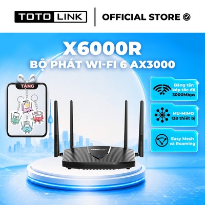 [Hoả Tốc] Bộ phát Wi-Fi 6 TOTOLINK X6000R - Router Wi-Fi 6 băng tần kép Gigabit AX3000