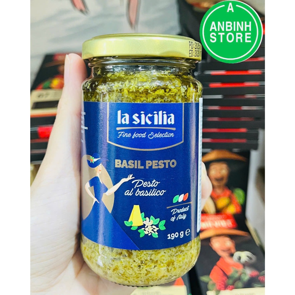 [ Date 07/28 ] Sốt Basil Pesto xanh La Sicilia 190g - Basil Pestro Sauce