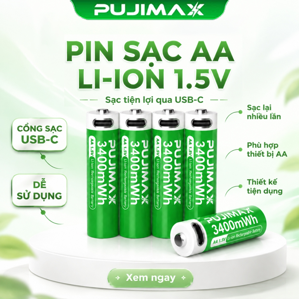 PUJIAMX Bộ 4 pin sạc 1.5V - AA/AAA- 1100/3400mWh 1.5V Pin đồ chơi, hộp sạc pin gia dụng