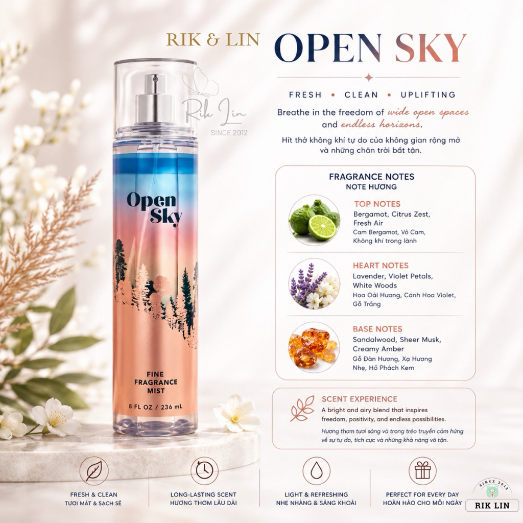 OPEN SKY - Xịt Thơm Body Mist Toàn Thân