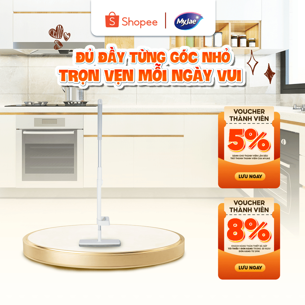 Cây Lau Nhà Mút Xốp PVA MyJae Đài Loan