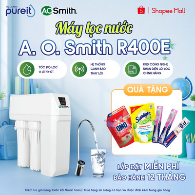 A.O.Smith [ R400E ] | MÁY LỌC NƯỚC ĐẶT GẦM 1,1 lít /phút [LẮP ĐẶT 0Đ]
