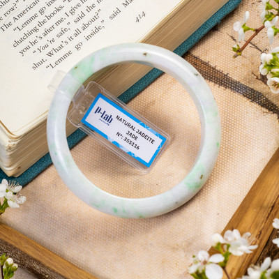 Vòng Tay Cẩm Thạch Mã 355116 Type A Bạch Đế Thanh Ni 55 - Ngọc Trai Trường Thịnh
