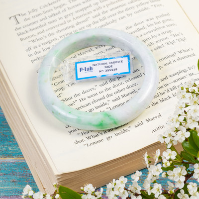 Vòng Tay Cẩm Thạch Mã 355118 Type A Bạch Đế Thanh Ni 58 - Ngọc Trai Trường Thịnh