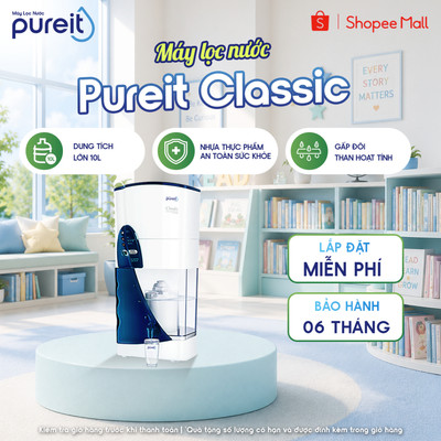[KHÔNG DÙNG ĐIỆN] Máy lọc nước uống gia đình Pureit Classic 9L [BH 6 THÁNG]