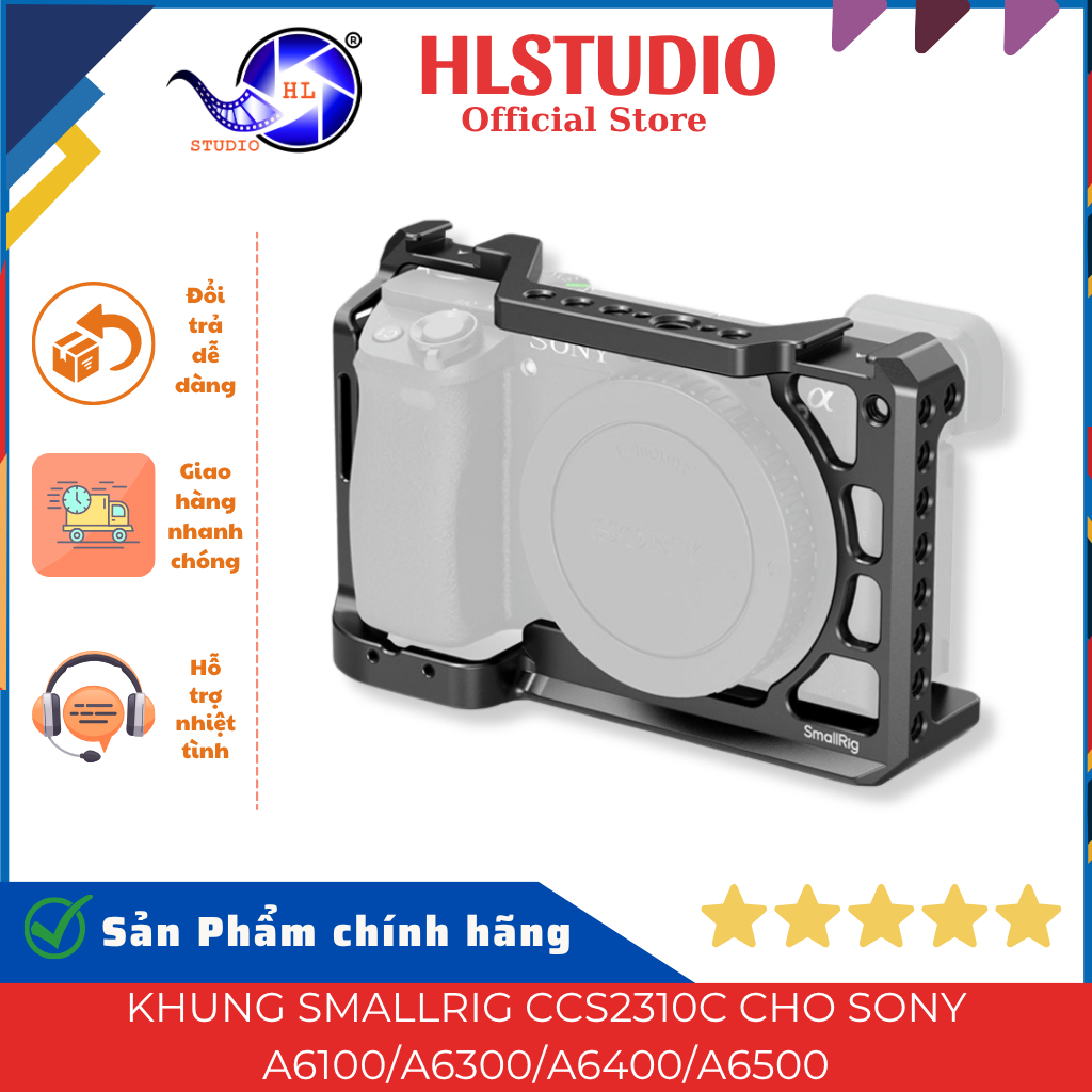 Khung Máy Ảnh SmallRig CCS2310C Cho Sony A6100 A6300 A6400 A6500 Tích Hợp Đế Arca-Swiss HL Studio