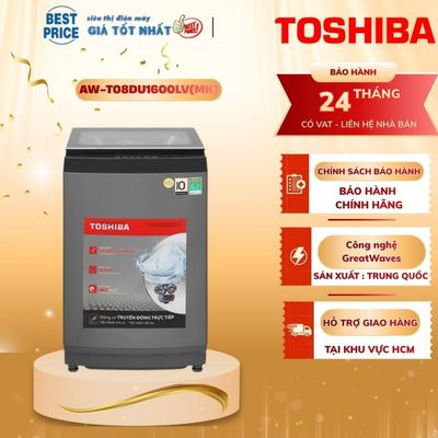 Máy Giặt Toshiba AW-T08DU1600LV(MK) – 15 Kg, Inverter, Siêu Bọt Khí Nano, Giặt Sạch Êm Ái