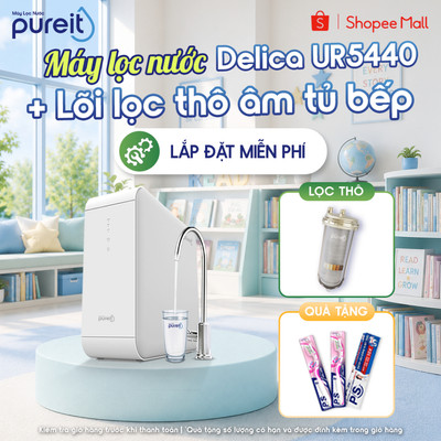 [LẮP ĐẶT 0Đ | COMBO MỚI] Máy Lọc Nước Âm tủ bếp Pureit Delica UR5440 [11000L] + Lọc Thô Trong Suốt Âm Tủ Bếp