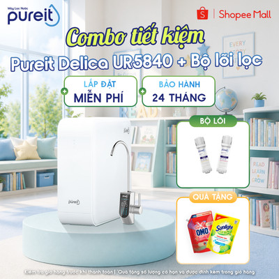 [LẮP ĐẶT 0Đ | COMBO] Máy lọc nước Pureit Delica UR5840 + Lõi lọc CTO + PGP