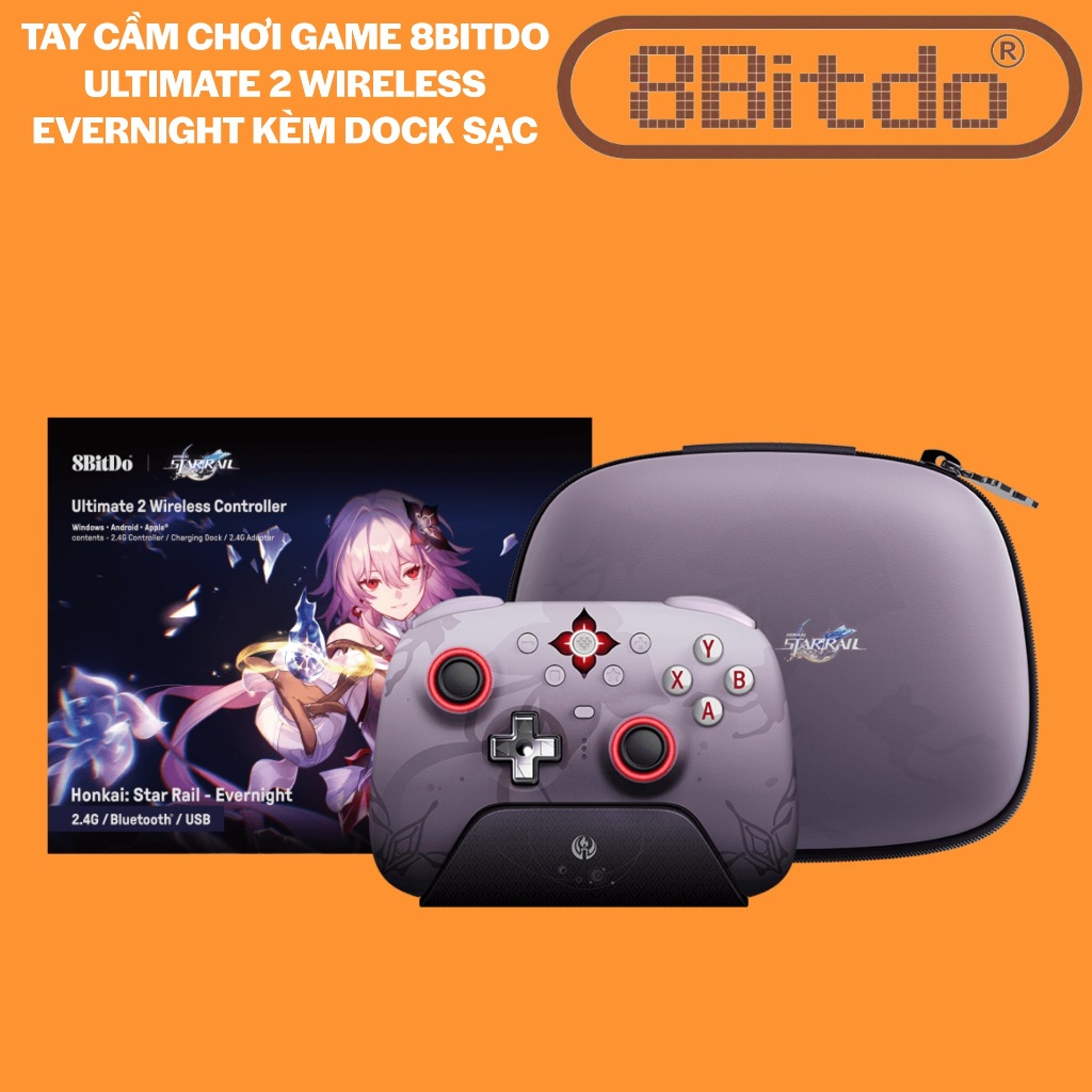 Tay Cầm Chơi Game 8BitDo Ultimate 2 Wireless Evernight và Wuchang + Dock Sạc