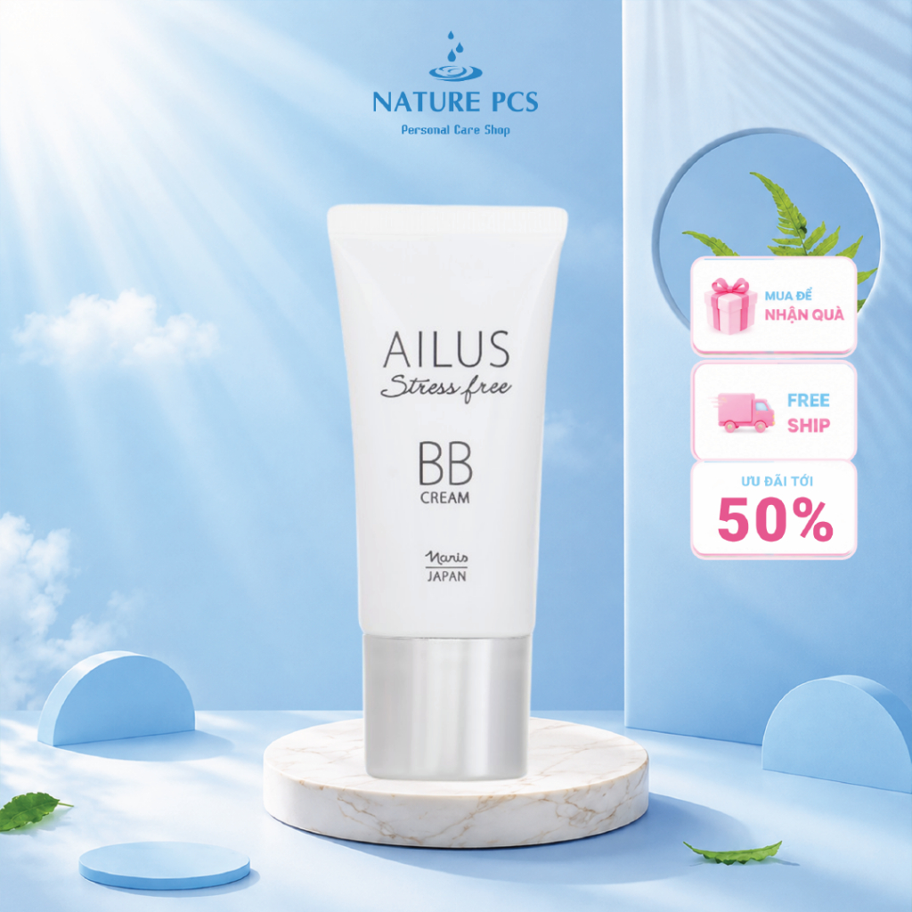 Kem nền trang điểm đa chức năng BB Cream Naris Ailus Stress Free 30g - Che khuyết điểm