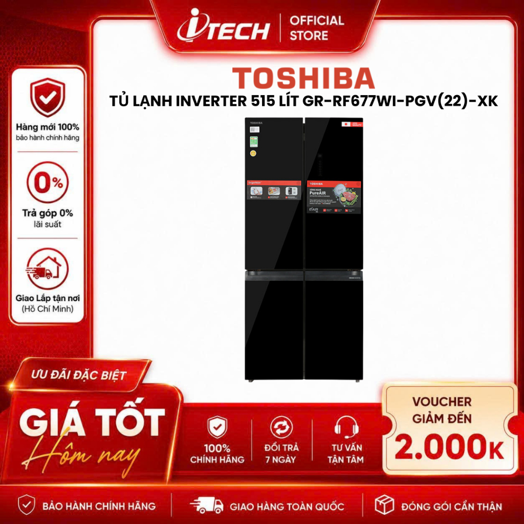 GR-RF677WI-PGV(22)-XK - Tủ lạnh Toshiba Inverter GR-RF677WI-PGV(22)-XK - Hàng chính hãng