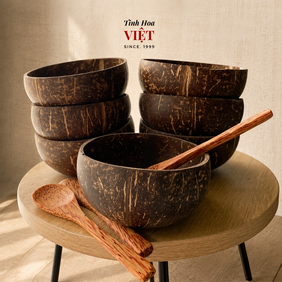 Bát Gáo Dừa, Chén Gáo dừa, Muỗng dừa decor TINHHOAVIET.