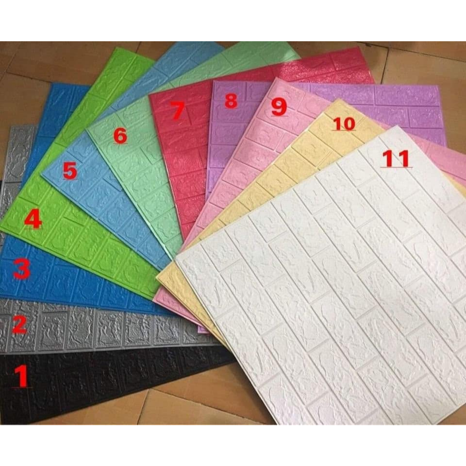 Combo 50 tấm xốp dán tường Giả gạch Khổ 50*50cm, đủ màu, sẵn keo bóc dính vn chống ẩm giấy dán & đồ 