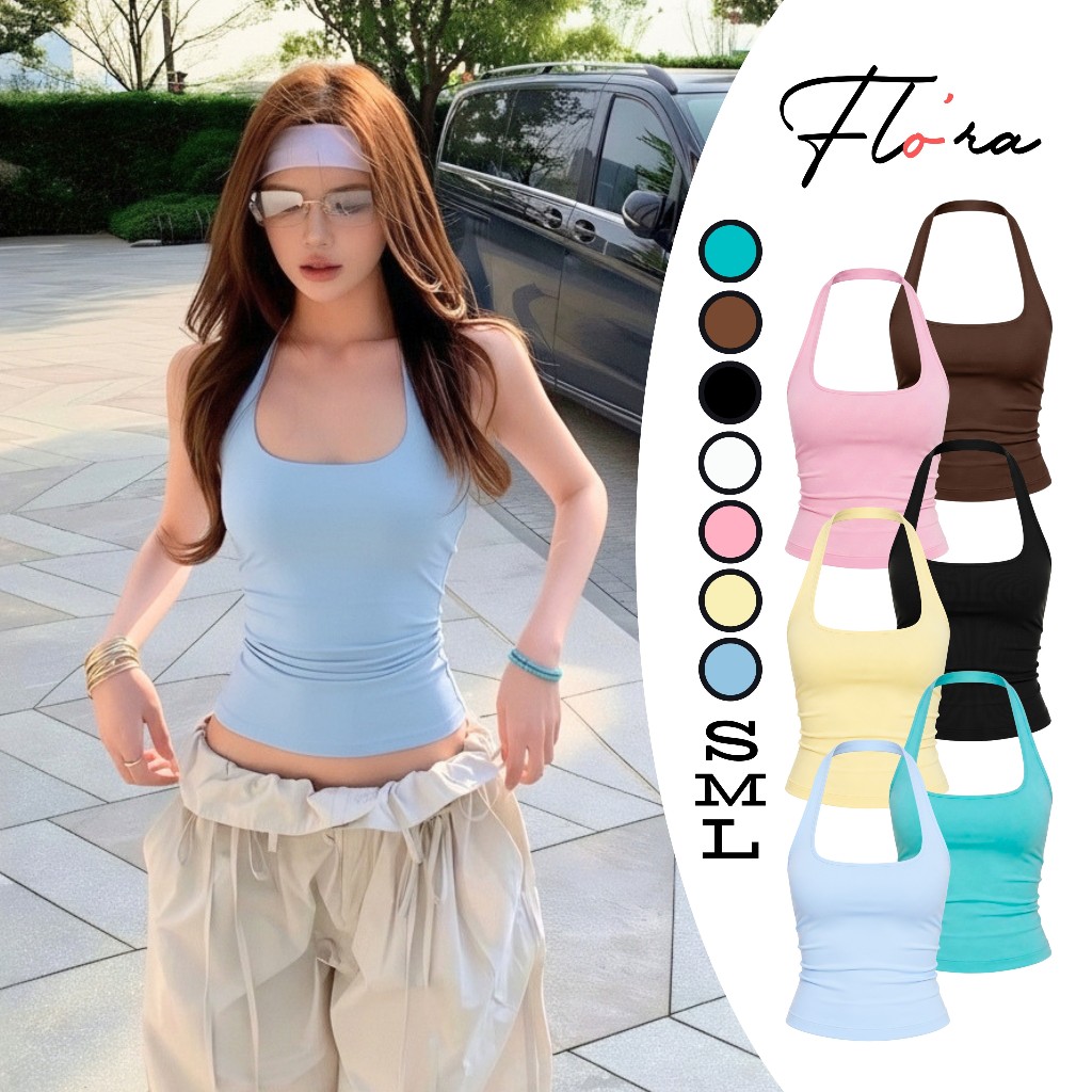 Áo Cổ Yếm Trơn Dáng Dài Thun Borip Lụa DD05, Áo Thun Nữ Ôm Body Mềm Mát Flo'ra