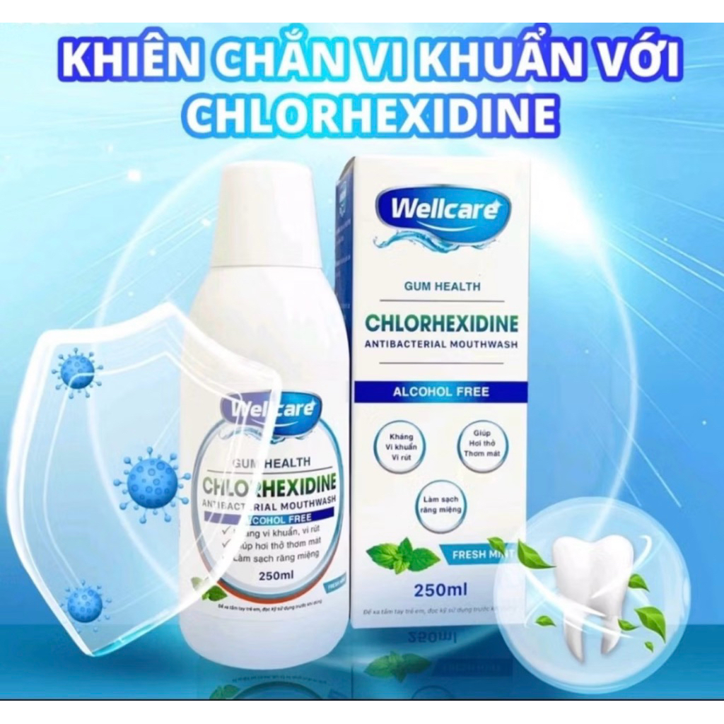 Nước súc miệng giảm viêm nướu WELLCARE Chân Răng Chắc Khỏe - Chai 250ml