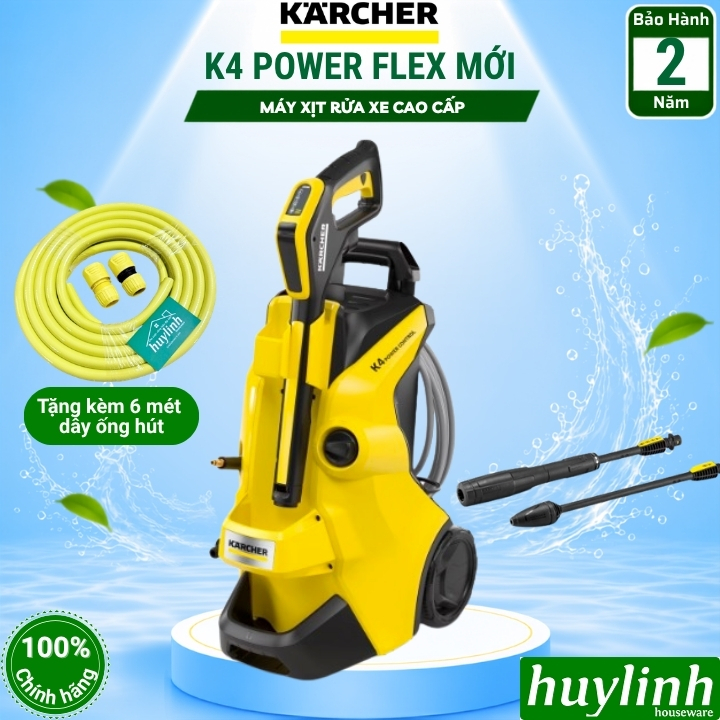 Máy rửa xe cao áp Karcher K4 Power Control FLEX - Dây cao áp mẫu mới 2026 - Motor cảm ứng từ - Hàng chính hãng