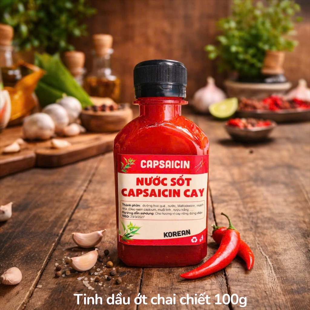 Sốt Ớt Cay, Tinh Dầu Ớt Hàn Quốc (mì cay 7 cấp độ, tokbokki, gà cay, cơm trộn, miến trộn cay) CHAI C