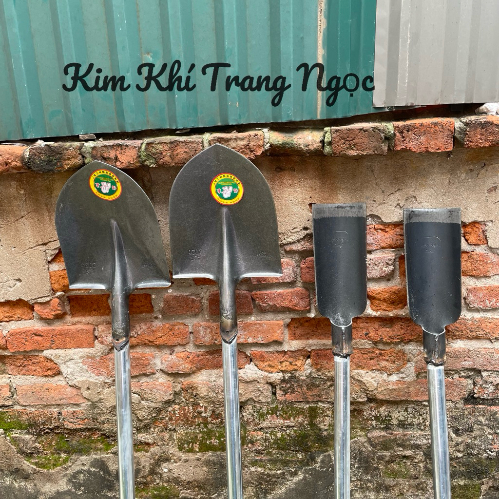 xẻng  nhọn cán sắt dài 1m2  thuổng đánh cây 1m15
