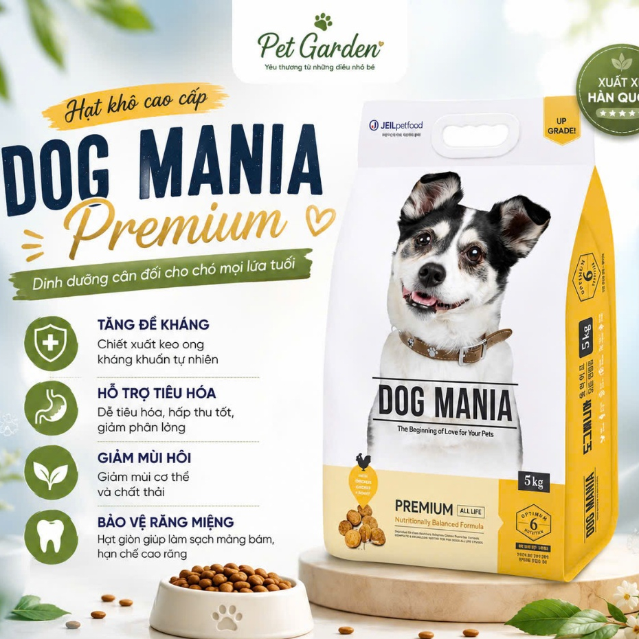 DOG MANIA DÀNH CHO MỌI LỨA TUỔI BAO 5KG - NHẬP KHẨU HÀN QUỐC