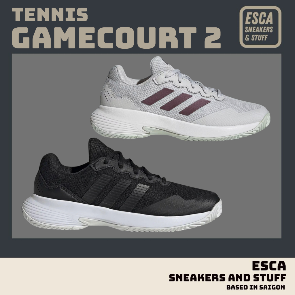 [CHÍNH HÃNG] GIÀY PICKLEBALL/TENNIS DAS GAMECOURT 2.0 GREY/AURORA COREBLACK  - IE0841/KI0788