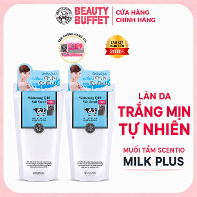 [TIẾT KIỆM HƠN] Combo 2 Muối tẩy tế bào chết dưỡng sáng Scentio Milk Plus Brightening Q10 Salt Scrub 300g