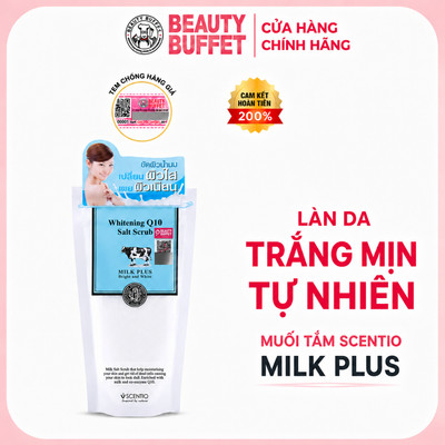 Muối tẩy tế bào chết dưỡng sáng Scentio Milk Plus Brightening Q10 Salt Scrub 300g
