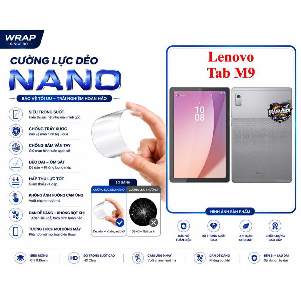 Cường lực dẻo bảo vệ màn hình Lenovo Tab M9