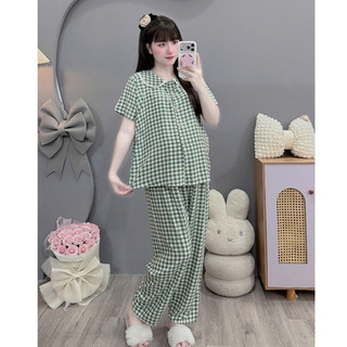 (Có size đại 100kg)Bộ đồ bầu và sau sinh tay ngắn quần dài chất lanh thái