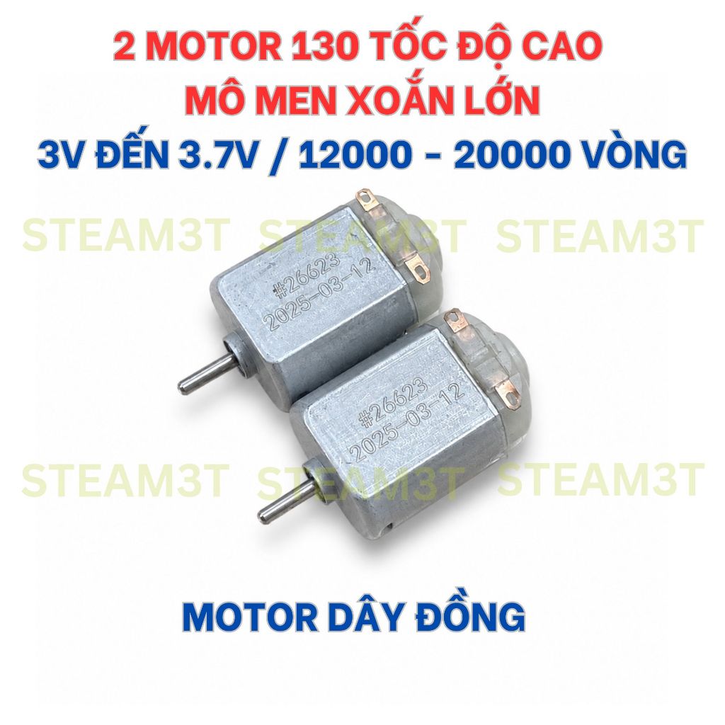 2 cái motor mini 130 tốc độ cao 17500 - 35000 RPM 3V - 6V mới 100% - LK0403