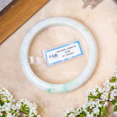 Vòng Tay Cẩm Thạch Mã 355123 Type A Bạch Đế Thanh Ni 58 - Ngọc Trai Trường Thịnh