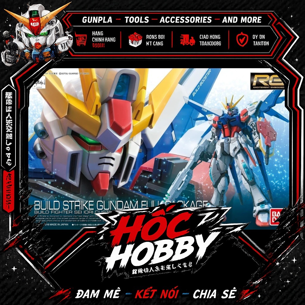 [Có Sẵn] Mô hình Lắp Ráp Bandai RG 23 Build Strike Gundam Full Package 1/144 Build Fighters