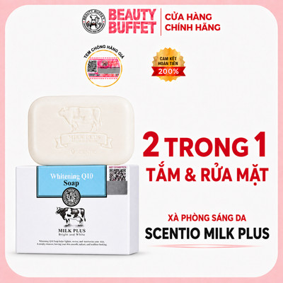 Xà phòng sáng da Scentio Milk Plus Brightening Q10 Soap 100g