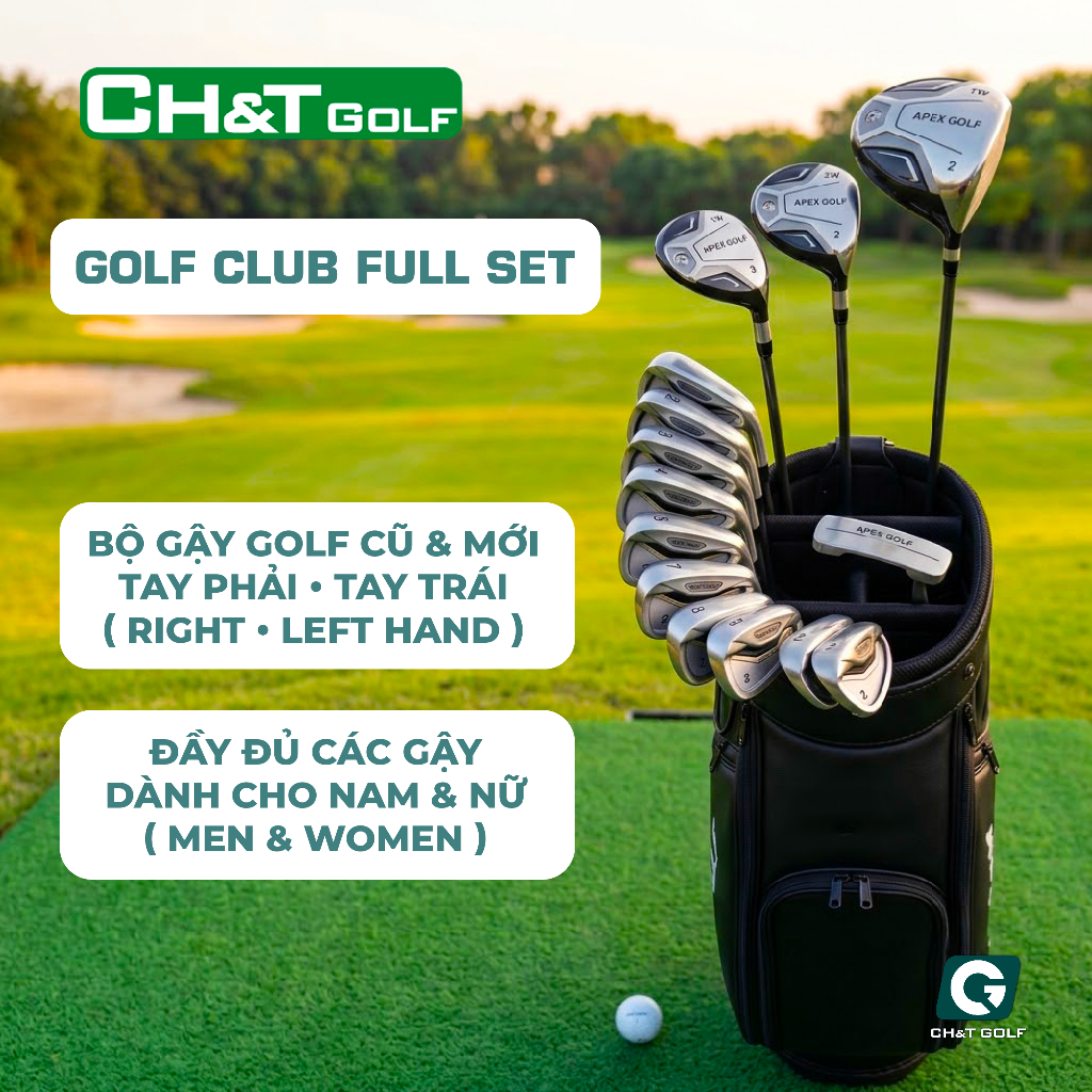 Bộ gậy golf cũ, mới nam nữ từ 3 - 15tr nguyên bản nhập khẩu nhật bản, gậy còn sáng đẹp chất lượng