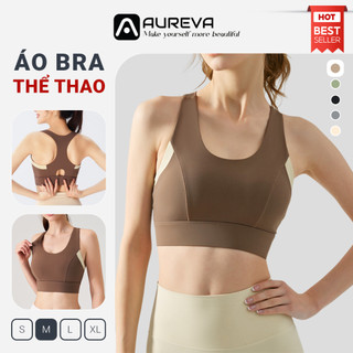 Áo Bra Tập Gym Yoga AUREVA Cao Cấp Có Đệm Mút Chống Sốc, Áo Bra Thể Thao Mềm Mịn Dày Dặn Thoáng Mát