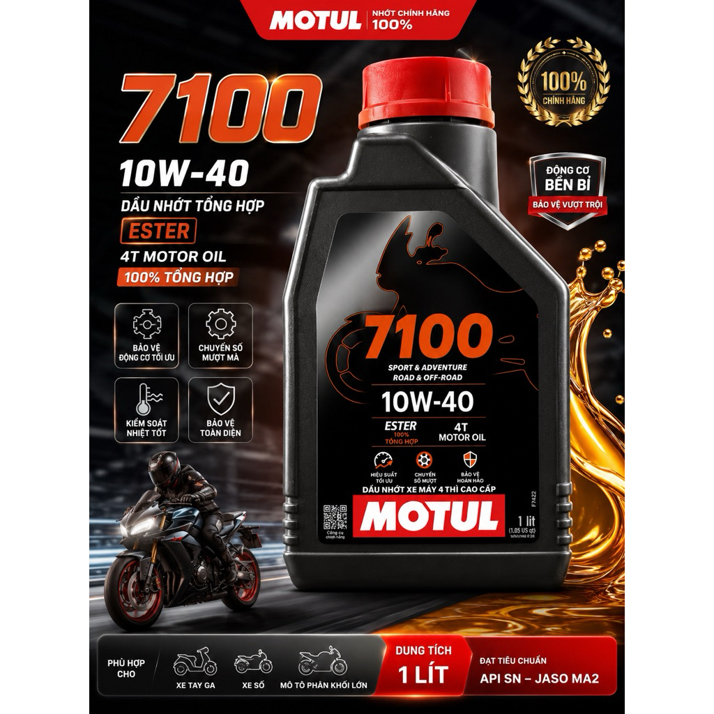 Dầu Nhớt Motul 7100 10w40 Châu Á 1l