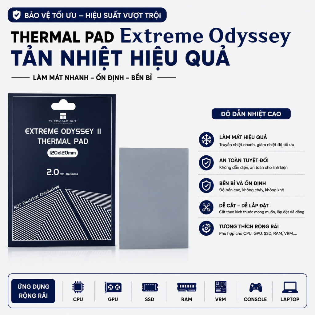 Miếng Dán Tản Nhiệt Thermal Pad GELID TP-3 ODYSSEY 1 và 2 PTM7950 Nhiều Kích Thước 80 x 45 120 x 120