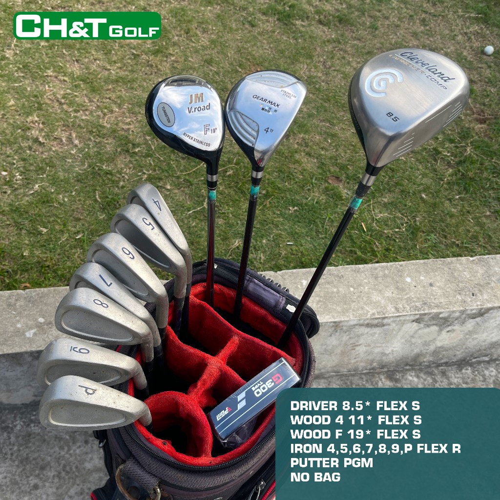 Bộ gậy golf số 1 giá rẻ 11 cây Driver 8.5*, gỗ 4,F, sắt 4,5,6,7,8,9,P, Putter nguyên bản