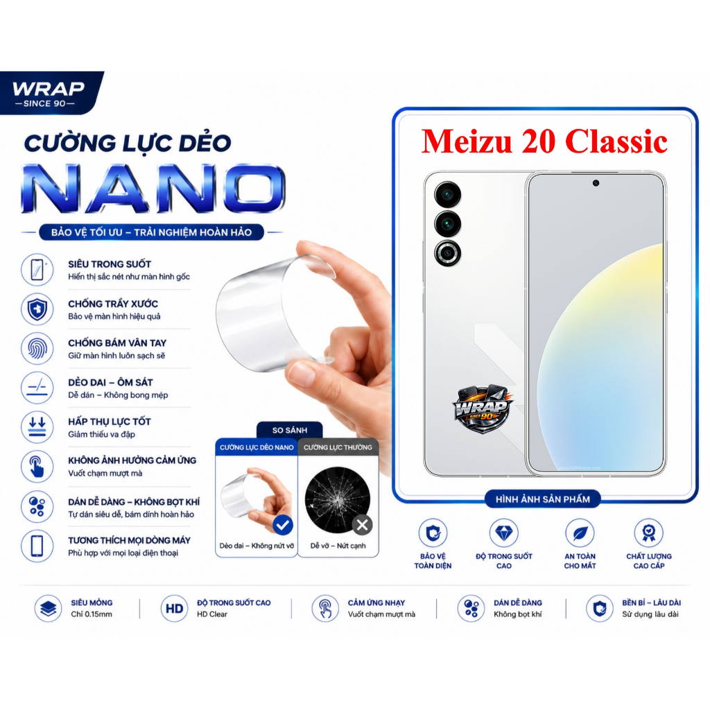 Cường lực dẻo bảo vệ màn hình Meizu 20 Classic