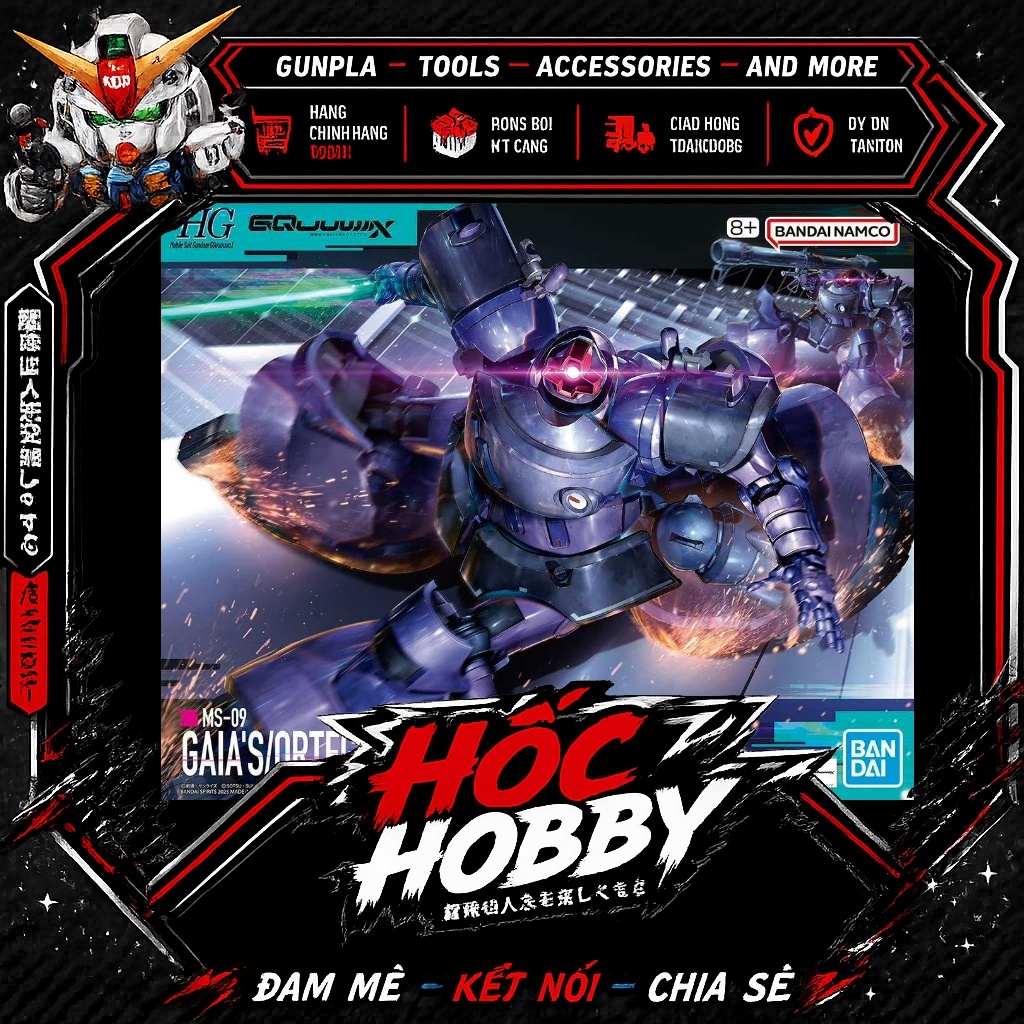 Mô hình Lắp Ráp Bandai HG GQ gq 1/144 Gaia/Ortega's Rick Dom Rick Dom