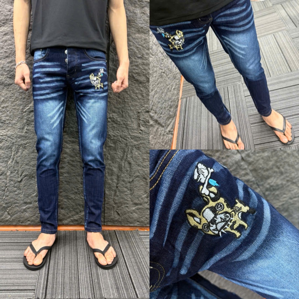 Quần jeans d222 cún trơn 4 cúc được ktra hàng