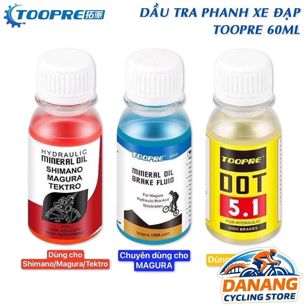 Dầu Phanh Xe Đạp TOOPRE 60ml – Mineral Oil / DOT 5.1 Oil – Dầu Thắng Đĩa Thủy Lực Shimano, SRAM, Tektro
