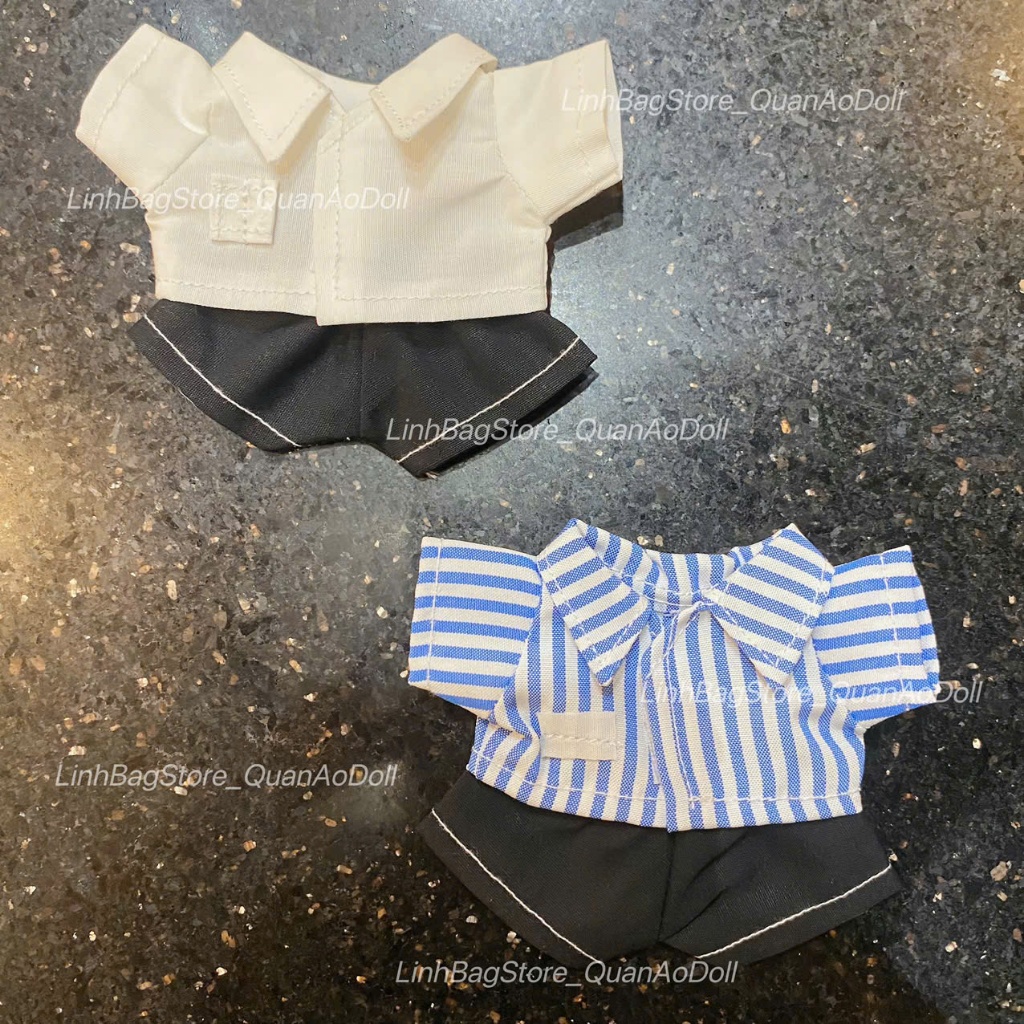 [Quần áo búp bê] MẪU BỘ SƠMI QUẦN SHORT BÉ TRAI DOLL 5IN