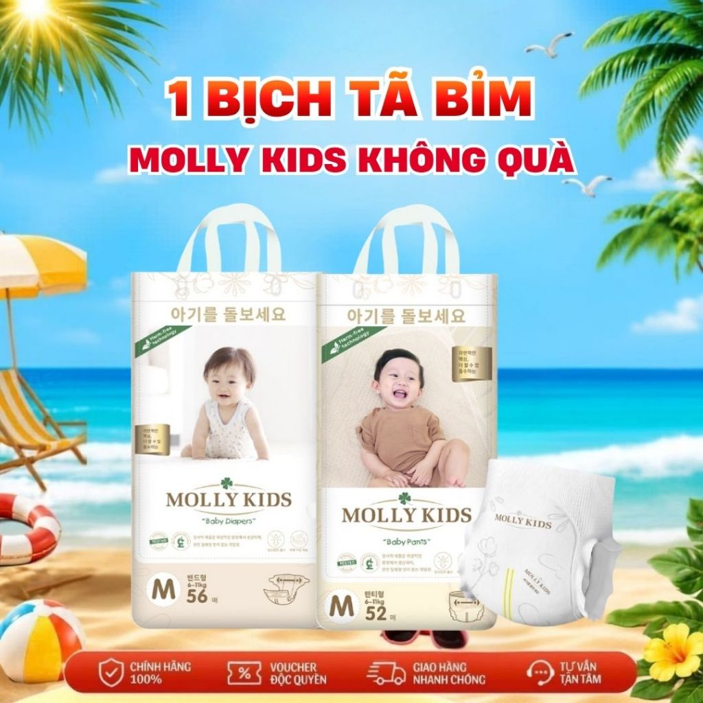 [KHÔNG QUÀ ] 1 Bịch Tã dán/Bỉm quần Molly Kids Chính Hãng SALE SẬP SÀN đủ size NB-4XL cho bé